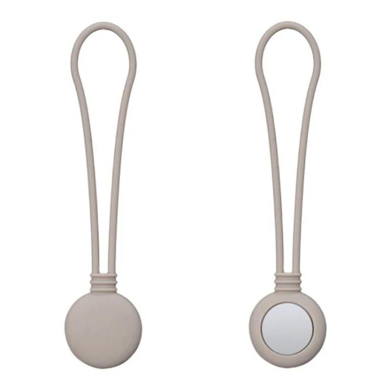 2pcs Bundled Silicone Magnetic Lanyard Data Cable Organizer - Apricot Coffee