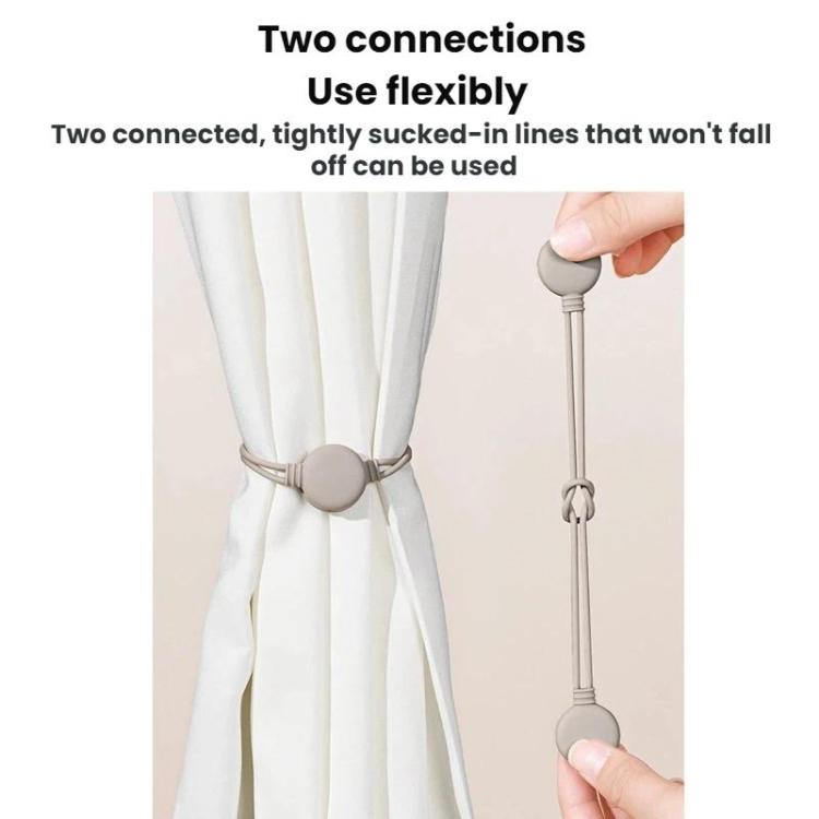 2pcs Bundled Silicone Magnetic Lanyard Data Cable Organizer - Apricot Coffee