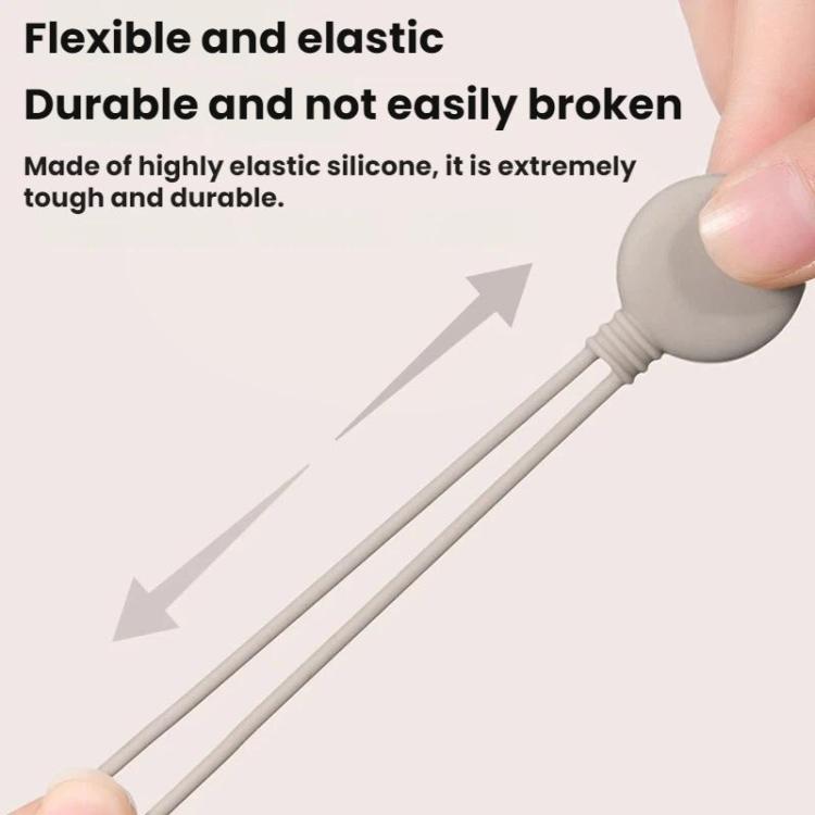 2pcs Bundled Silicone Magnetic Lanyard Data Cable Organizer - Apricot Coffee
