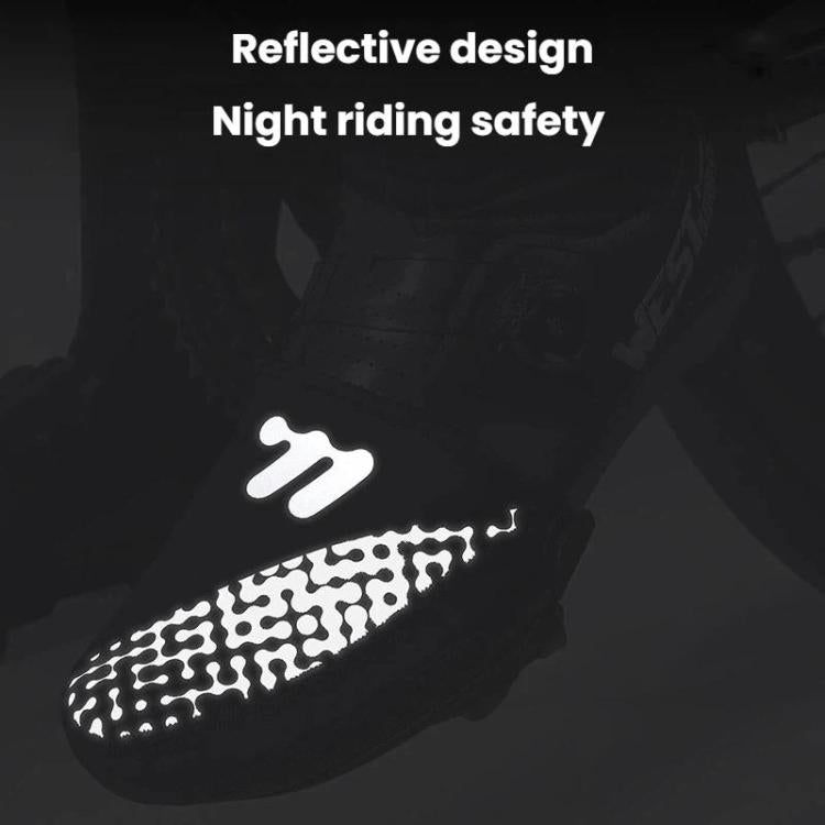 WEST BIKING Breathable Reflective Cycling Shoe Covers For Bikes Half Palm Windproof & Warm Shoe Covers, Size: XL
