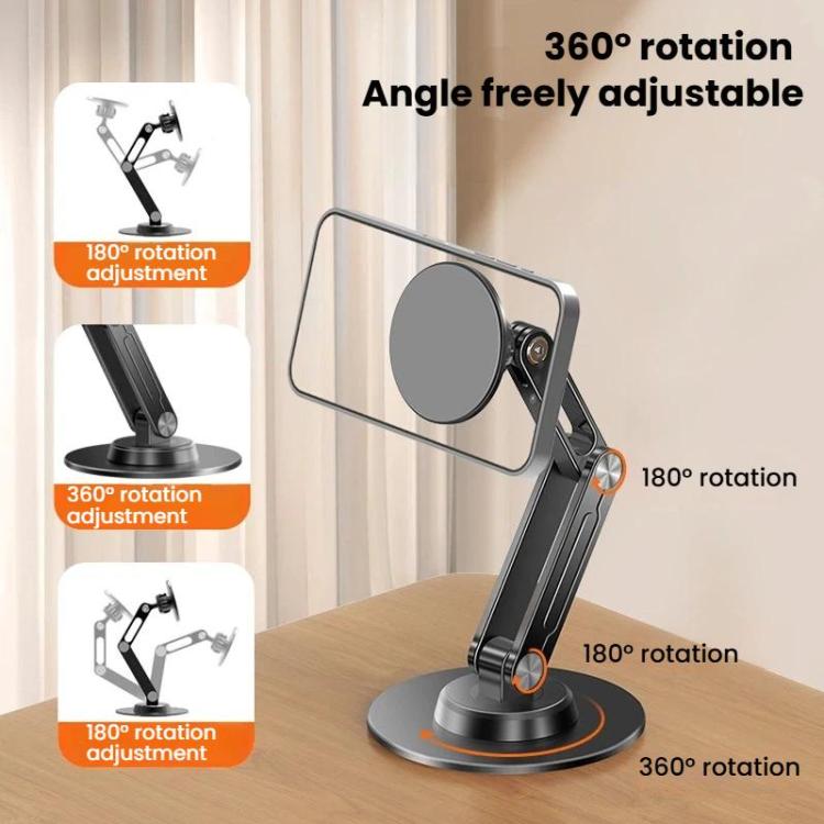 P74 Three-Axis Elevating Aluminum Alloy Magnetic 360 Degrees Rotating Folding Phone Stand