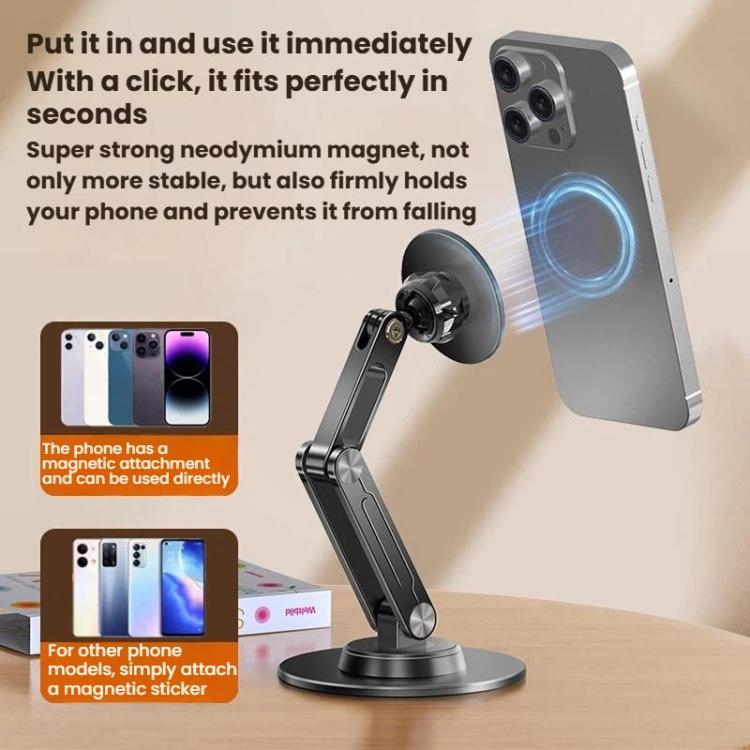 P74 Three-Axis Elevating Aluminum Alloy Magnetic 360 Degrees Rotating Folding Phone Stand