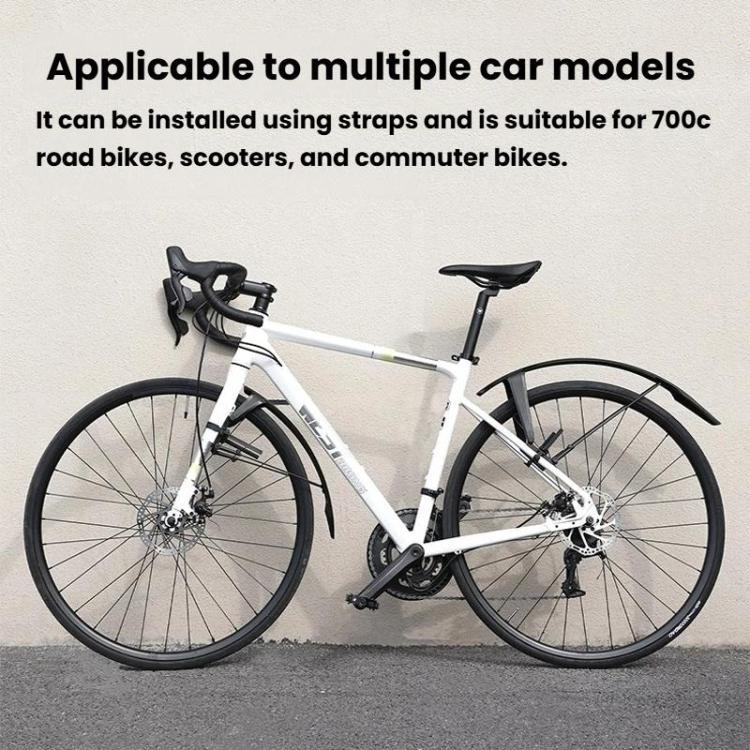 WEST BIKING YP0714046 Bike Front & Rear Extended Fenders Waterproof Mudguards Cycling Accessories - Black