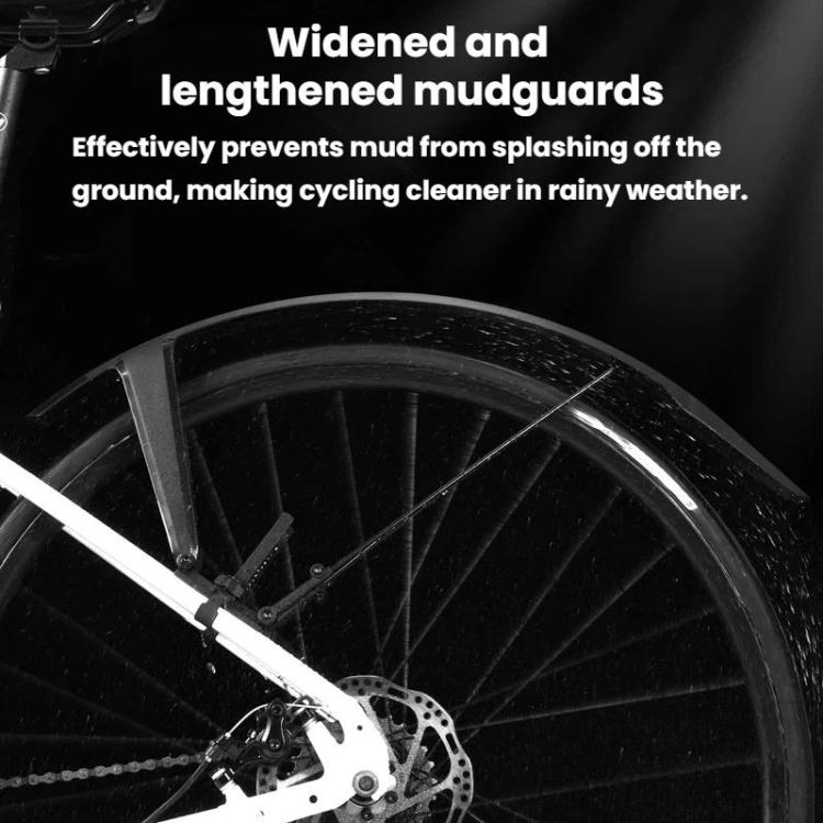 WEST BIKING YP0714046 Bike Front & Rear Extended Fenders Waterproof Mudguards Cycling Accessories - Black
