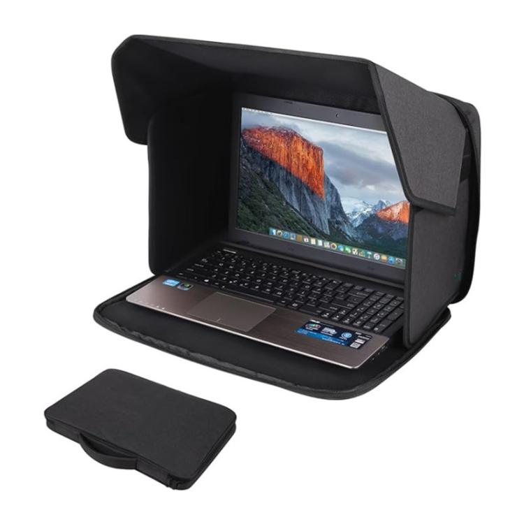 12-14 inch Small Outdoor Laptop Sunshade Foldable Portable Privacy Cover - Black