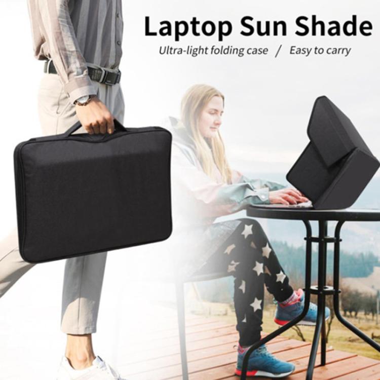 12-14 inch Small Outdoor Laptop Sunshade Foldable Portable Privacy Cover - Black