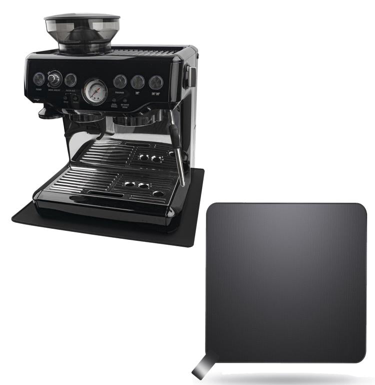 Coffee Machine Sliding Pad Absorbent Easy-Clean Design for Ninja, Breville Sage Small Espresso Machines - Black