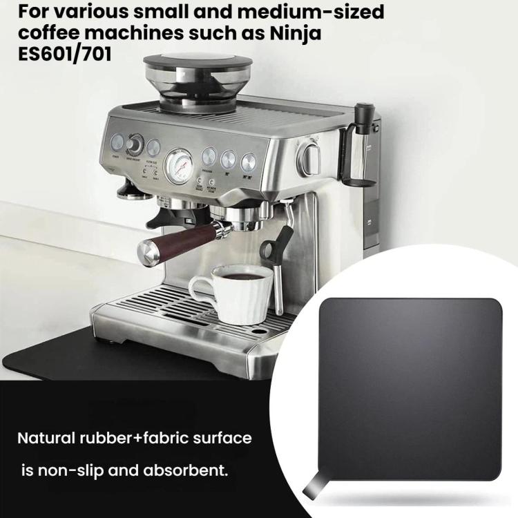 Coffee Machine Sliding Pad Absorbent Easy-Clean Design for Ninja, Breville Sage Small Espresso Machines - Black
