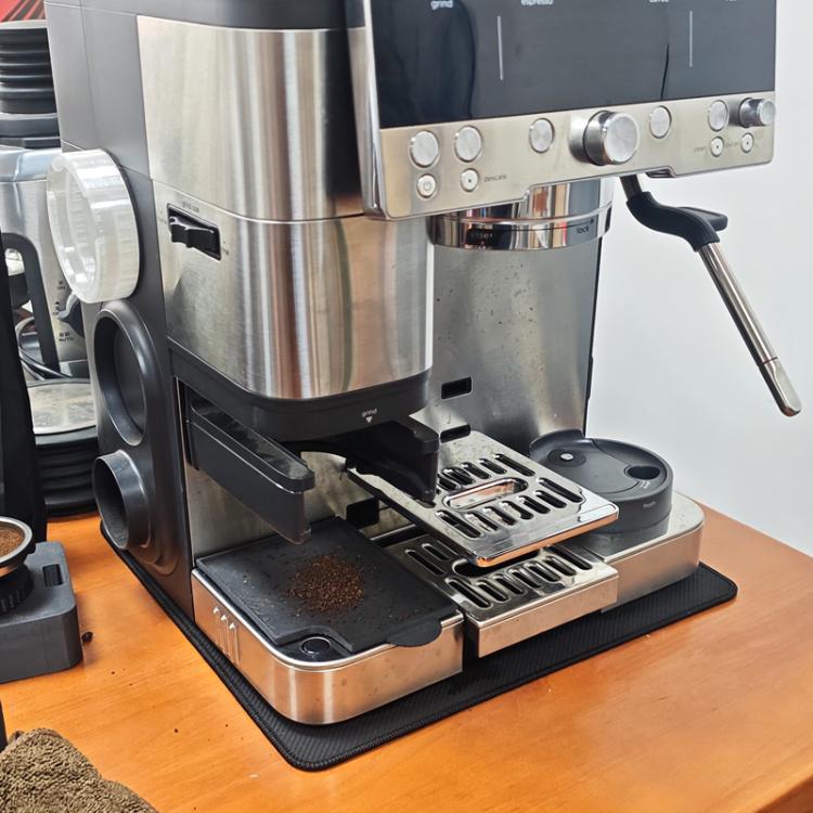 Coffee Machine Sliding Pad Absorbent Easy-Clean Design for Ninja, Breville Sage Small Espresso Machines - Black