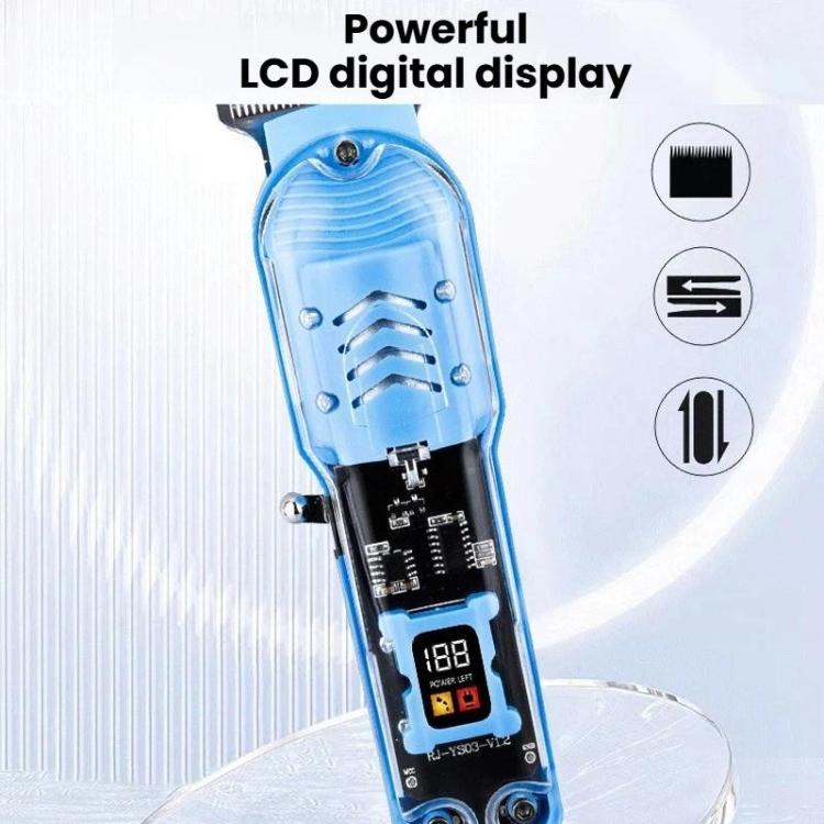 LCD Digital Display Electric Hair Clipper Transparent & Portable Hair Trimmer