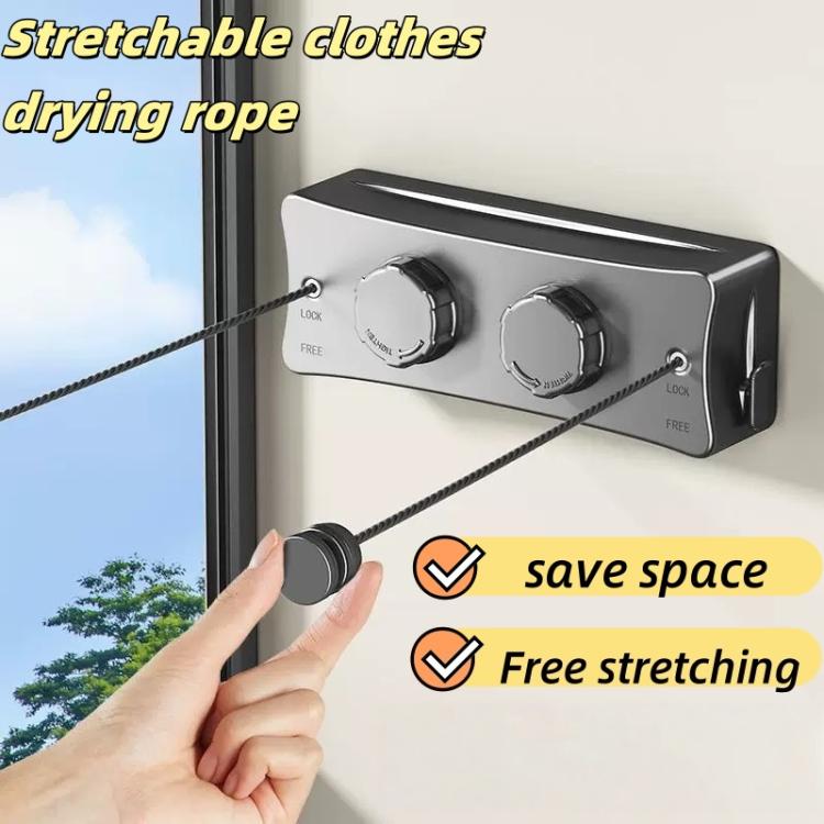 5.1m Invisible Steel Wire Clothesline Indoor Balcony Retractable Drying Rack, Color: Single String Gray