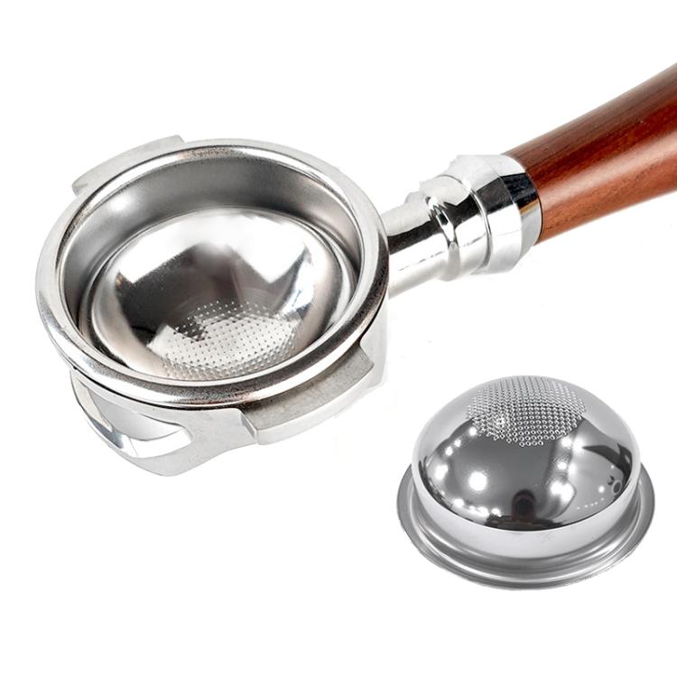 58mm Stainless Steel Spherical Bottom Precision Portafilter Basket Enhanced Espresso Extraction Filter - Natural Color