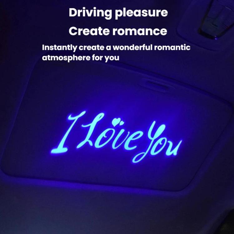 G-301 Universal Car Interior Projection Ambient Light USB High-Brightness Decorative Light, Style: I LOVE YOU Red