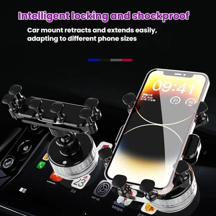 Rotating Car Phone Mount Universal Suction Cup Navigation Holder - Black