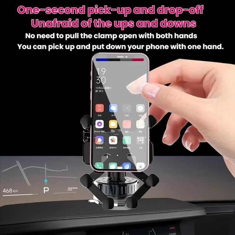 Rotating Car Phone Mount Universal Suction Cup Navigation Holder - Black