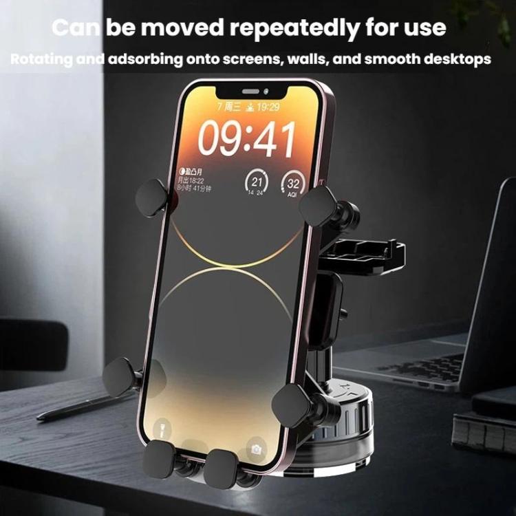 Rotating Car Phone Mount Universal Suction Cup Navigation Holder - Black
