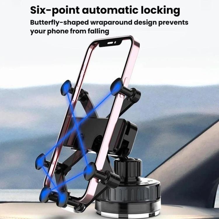 Rotating Car Phone Mount Universal Suction Cup Navigation Holder - Black