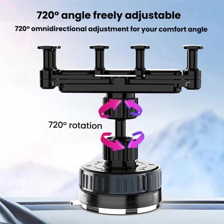 Rotating Car Phone Mount Universal Suction Cup Navigation Holder - Black
