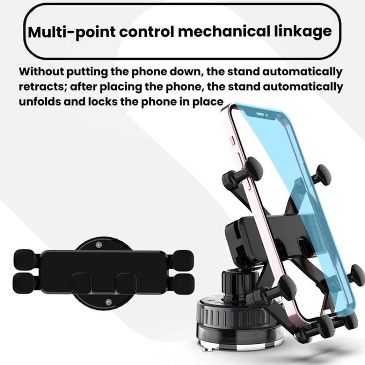 Rotating Car Phone Mount Universal Suction Cup Navigation Holder - Black