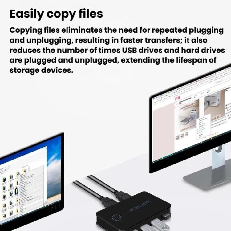 KM-U204A Computer Sharing Switch Keyboard, Mouse, USB & Printer Hub, Spec: USB 2.0 2 Input 1 Output