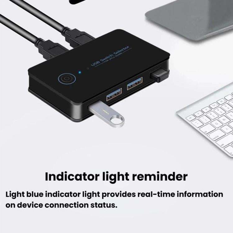 KM-U204A Computer Sharing Switch Keyboard, Mouse, USB & Printer Hub, Spec: USB 3.0 2 Input 1 Output