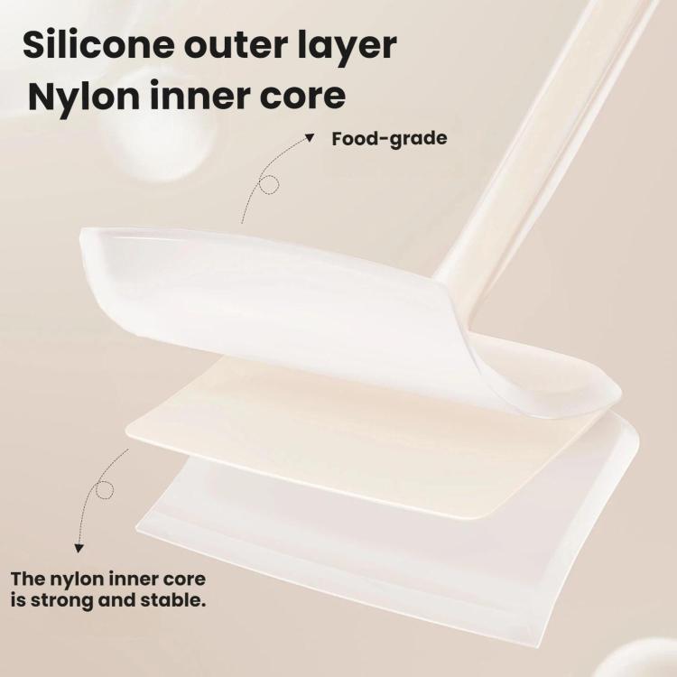 Kitchen Pancake Spatula Heat-Resistant Silicone Spatula - White