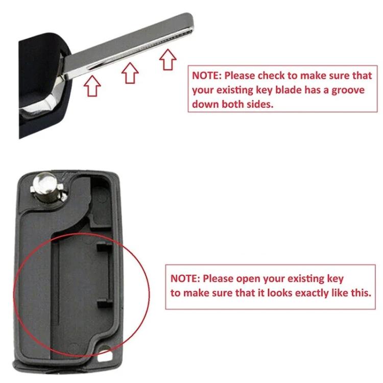 For Peugeot / Citroen Folding Car Remote Key Shell Special MPV Key