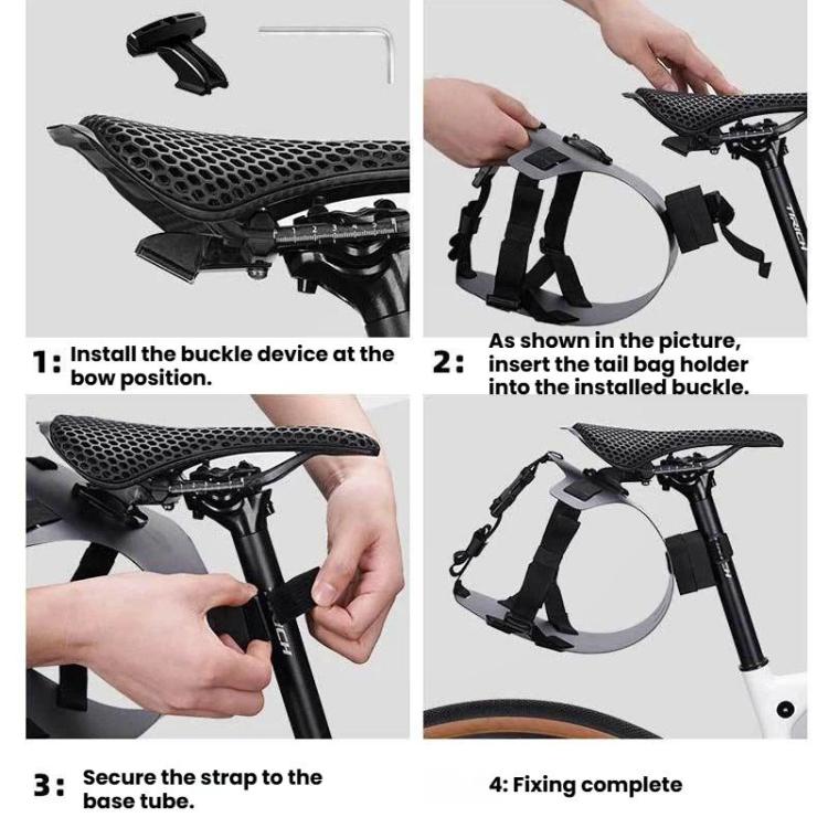 ENLEE EN-S26 Bike Quick-Release Saddle Bag Mount MTB & Road Bike Saddle Bag Holder - Black