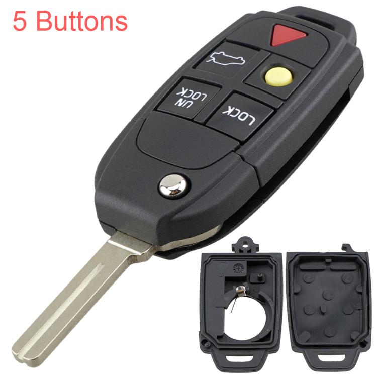 For Volvo Folding Car Remote Key Shell - 5 Buttons