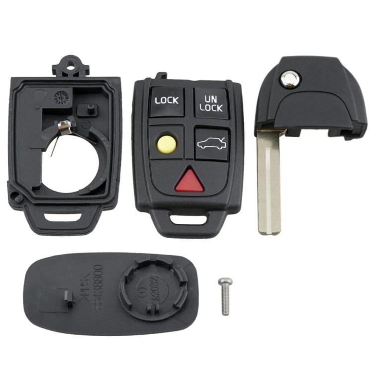 For Volvo Folding Car Remote Key Shell - 5 Buttons