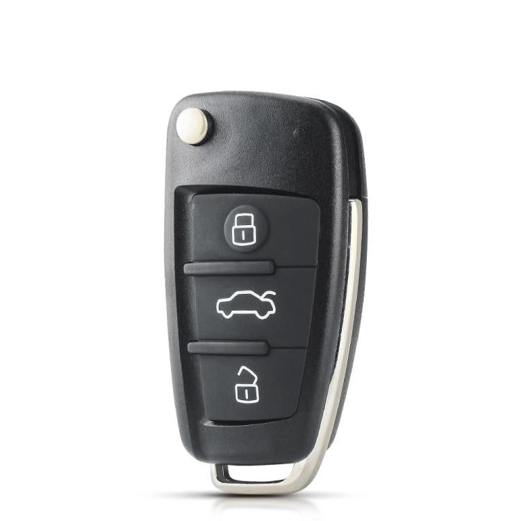 For Audi Folding Car Remote Key Fob Case No Logo Slot - 3 Buttons