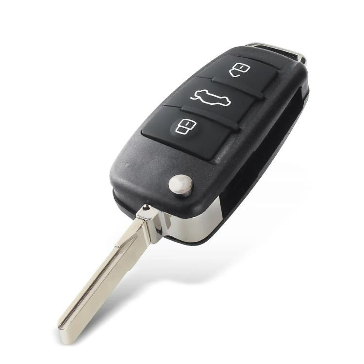 For Audi Folding Car Remote Key Fob Case No Logo Slot - 3 Buttons