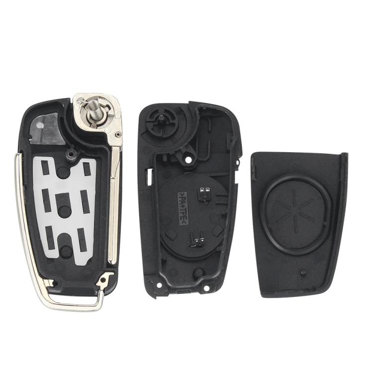For Audi Folding Car Remote Key Fob Case No Logo Slot - 3 Buttons