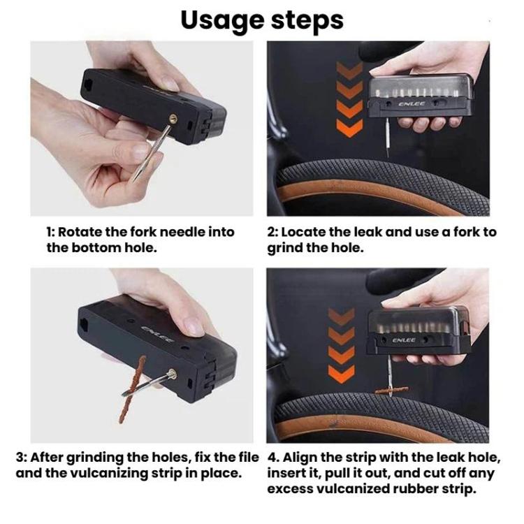 ENLEE EN59 19pcs Bike Ratchet Wrench Set Portable Multifunctional Bicycle Repair Tool Kit - Black