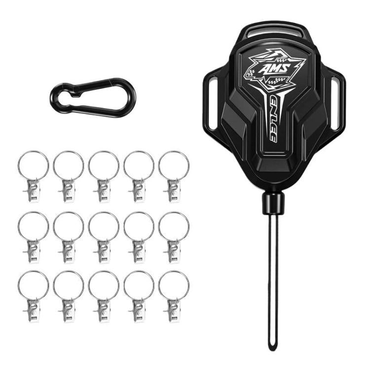 ENLEE YY-E1 9m Outdoor Portable Retractable Clothesline Multifunctional Camping Clothes Hanging Rope - Black