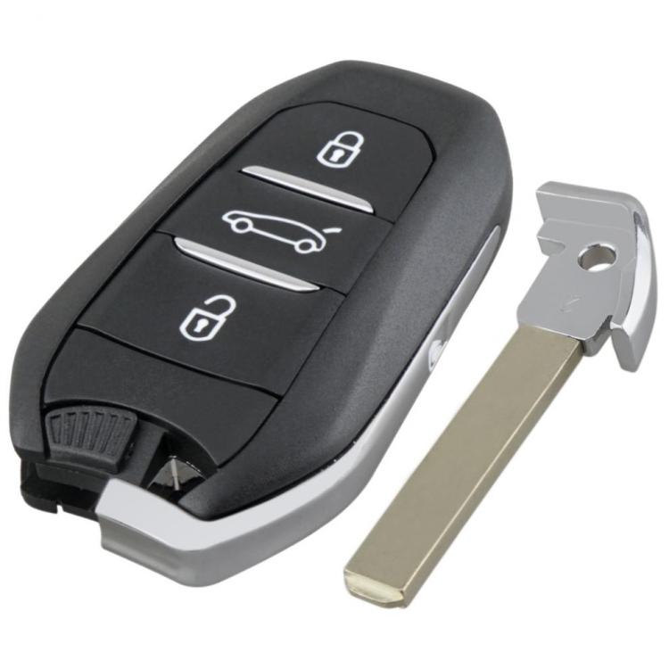 For Peugeot Fully Intelligent 433MHz FSK Car Key Remote Control - Grooveless VA2 Car Key + 4A Chip