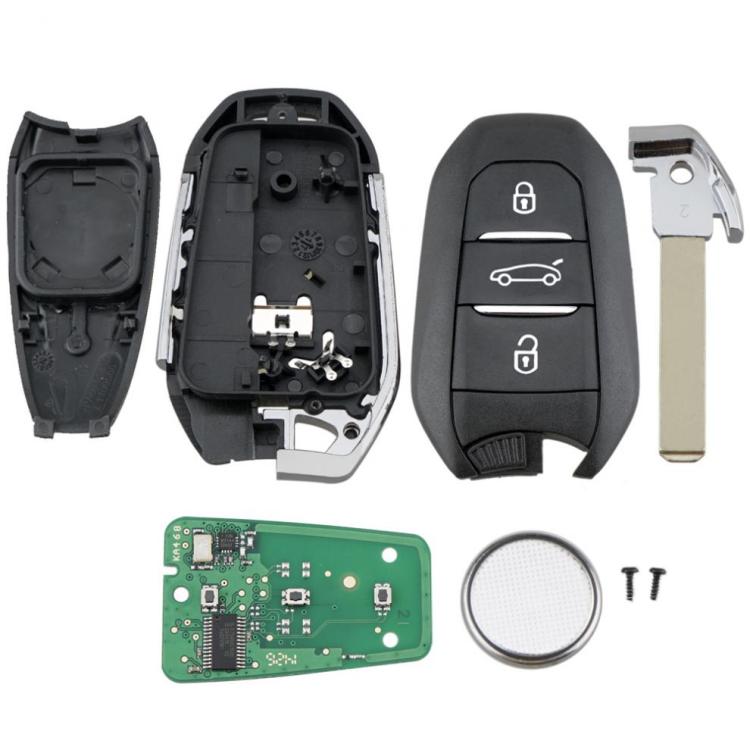For Peugeot Fully Intelligent 433MHz FSK Car Key Remote Control - Grooveless VA2 Car Key + 4A Chip