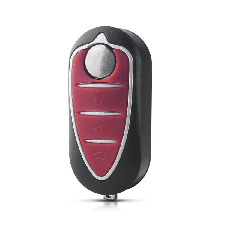 For Alfa Romeo 3-Button Folding Car Key Shell With SIP22 Blade - Red