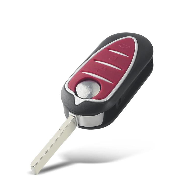 For Alfa Romeo 3-Button Folding Car Key Shell With SIP22 Blade - Red
