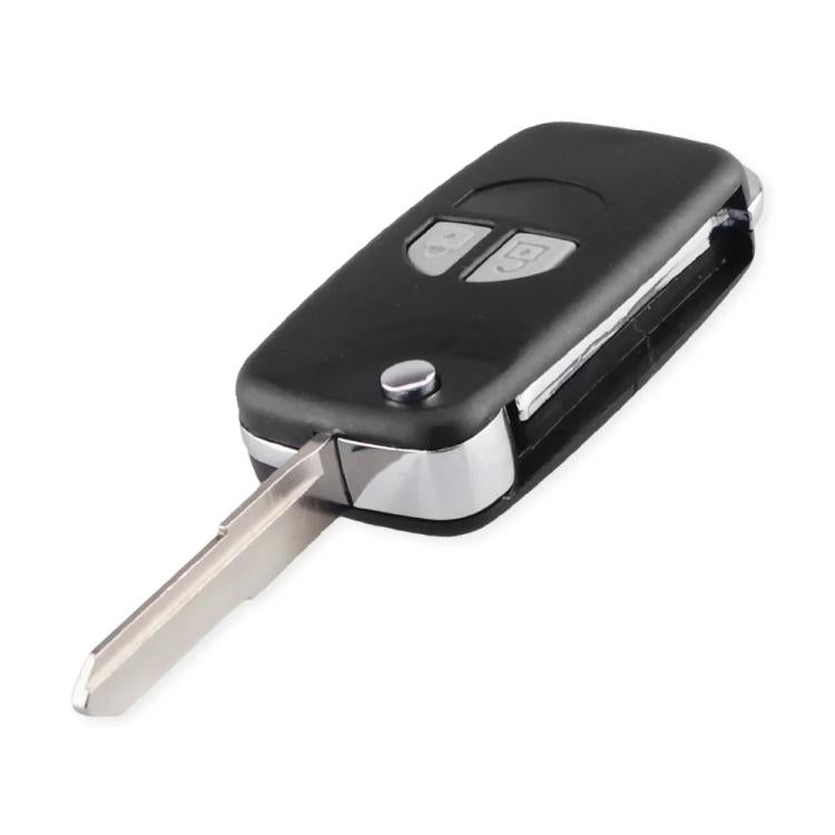 For Suzuki SX4 Straight Blade Folding Side Keyless Entry Car Key Fob Case - 2 Buttons