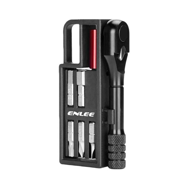 ENLEE EN56 12pcs Bike Ratchet Wrench Set Multifunctional Portable Bicycle Repair Tool Kit - Black
