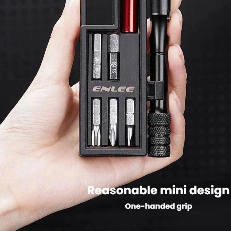ENLEE EN56 12pcs Bike Ratchet Wrench Set Multifunctional Portable Bicycle Repair Tool Kit - Black