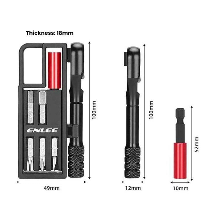 ENLEE EN56 12pcs Bike Ratchet Wrench Set Multifunctional Portable Bicycle Repair Tool Kit - Black