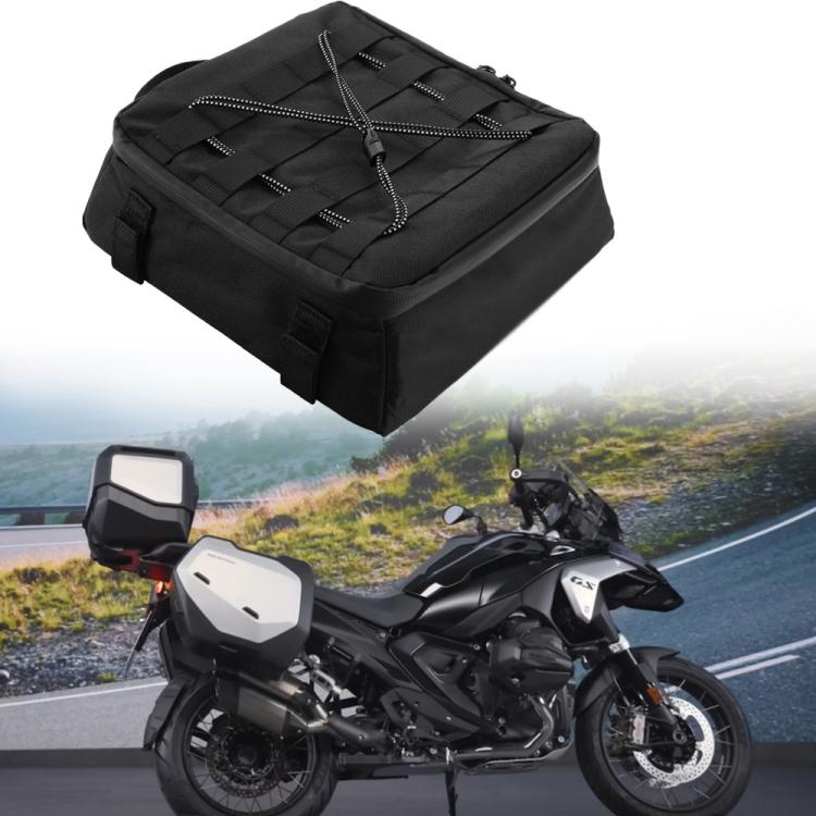 For BMW R 1300 GS Waterproof Top Bag Motorcycle Trunk Touring Luggage Bag - Black