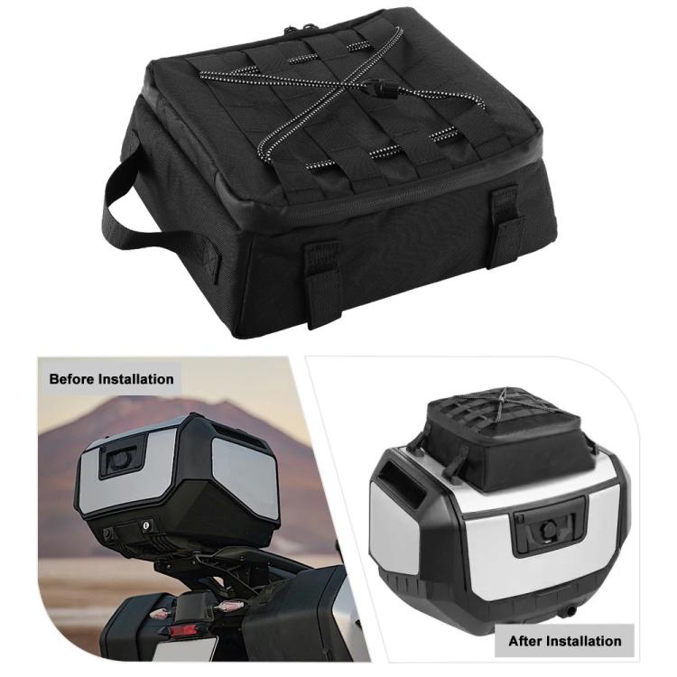 For BMW R 1300 GS Waterproof Top Bag Motorcycle Trunk Touring Luggage Bag - Black
