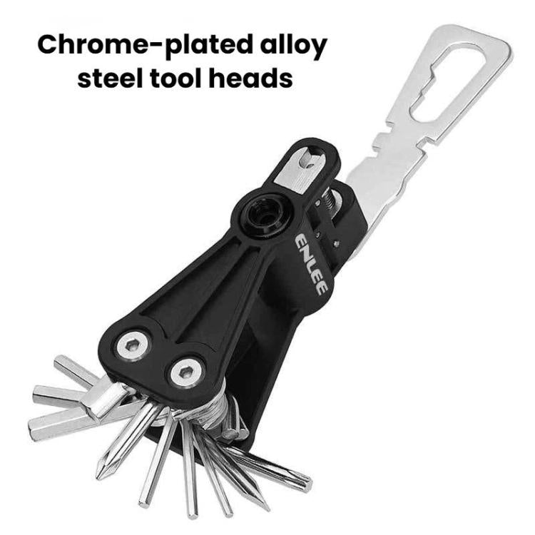 ENLEE EN93 18 In 1 Bike Multifunctional CO2 Inflator Head Hexagonal Repair Tool - Black
