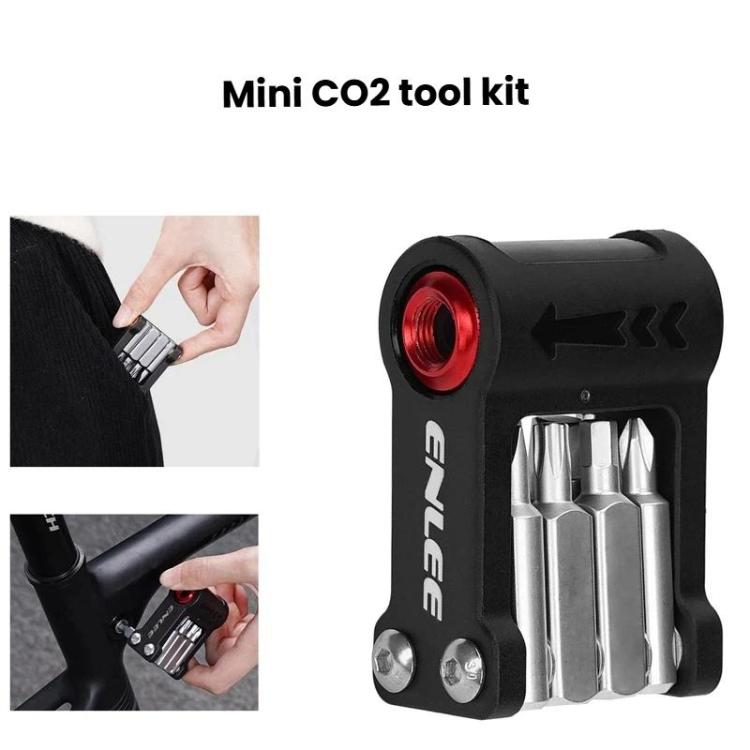 ENLEE EN55 Bicycle CO2 Inflator Head Portable Repair Tool - Black