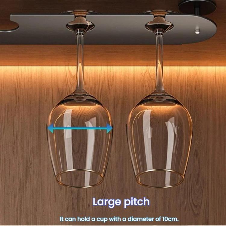 2pcs /Pack 2-cup Under Cabinet Wine Glass Holder Hanging Rack for Stemware & Champagne Glasses