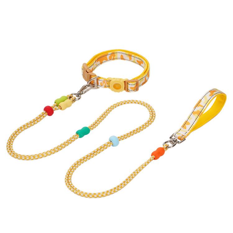 Pet Double-section P-shaped Leash Multi-functional Collar Walking Lead, Size: S