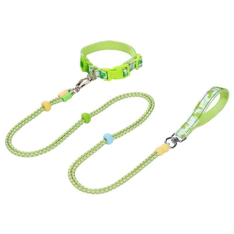 Pet Double-section P-shaped Leash Multi-functional Collar Walking Lead, Size: M